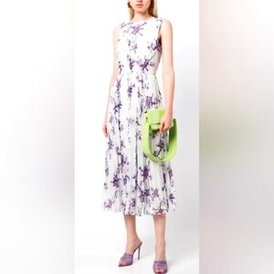 Jason Wu Floral Sleeveless Dress - Purple & White Maxi Dress Size 12 NEW